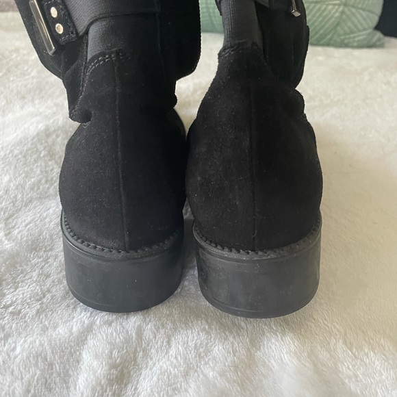 Aquatalia Black Suede Side Zip Tall Riding Boots - Picture 5 of 13